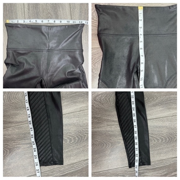 SPANX Faux Leather Moto Leggings Black Size Small Petite NWT - Picture 14 of 15